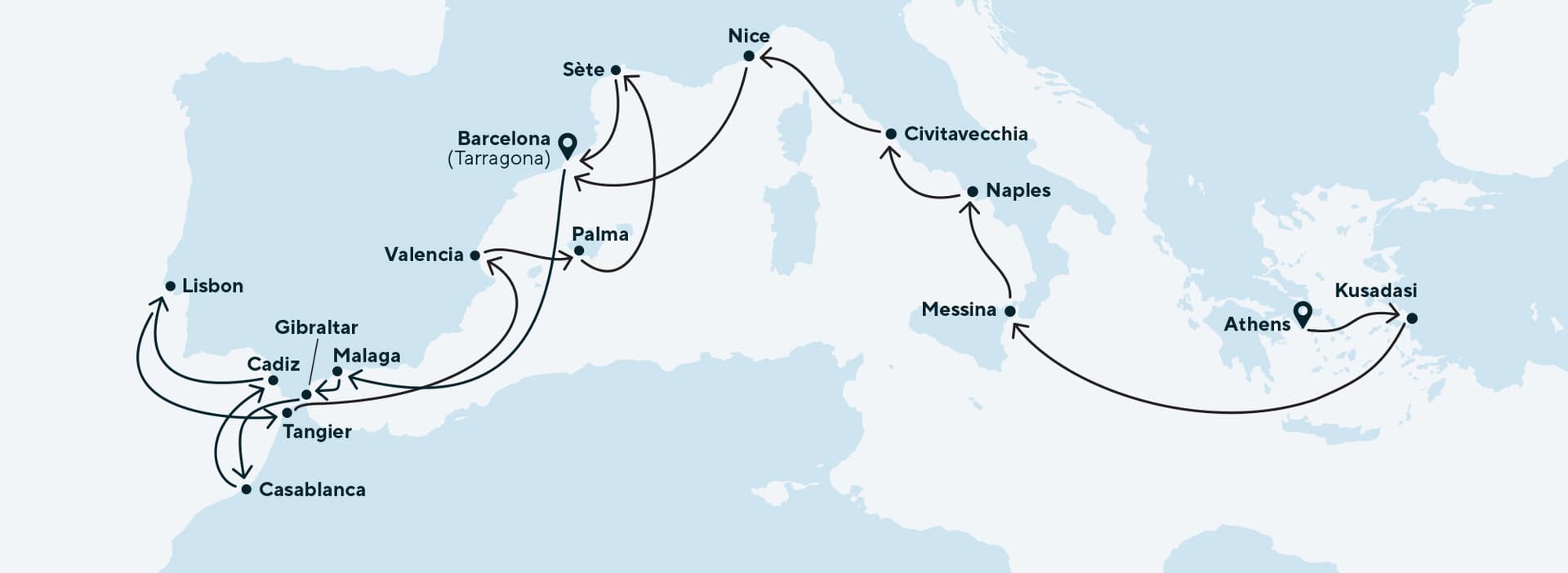 22 nights Mediterranean cruise on Celestyal Discovery 
from PIR to TAR 