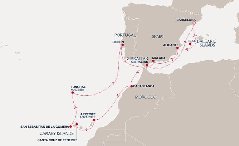 19 nights Mediterranean cruise on EXPLORA II 
from 🇪🇸 Barcelona 