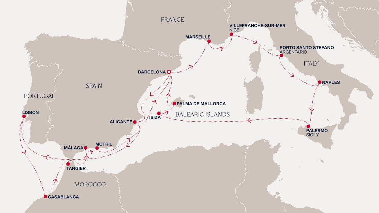 20 nights Mediterranean cruise on EXPLORA I 
from 🇪🇸 Barcelona 