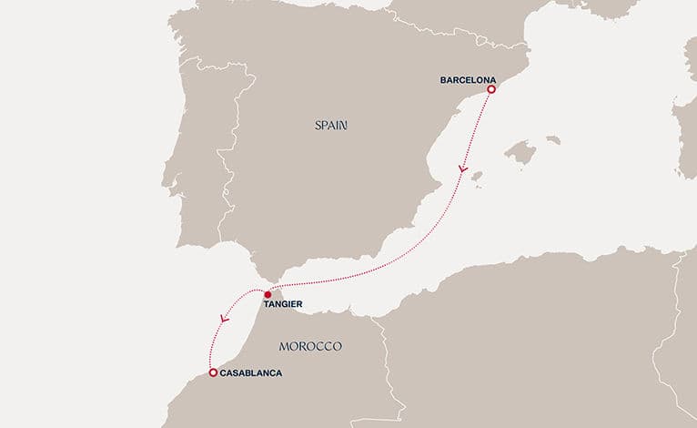 4 nights Mediterranean cruise on EXPLORA II 
from 🇪🇸 Barcelona to 🇲🇦 Casablanca 