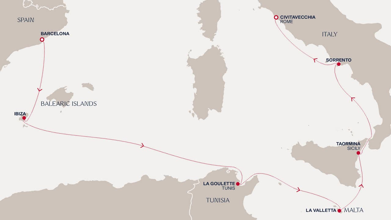 7 nights Mediterranean cruise on EXPLORA II 
from 🇪🇸 Barcelona to 🇮🇹 Civitavecchia 
