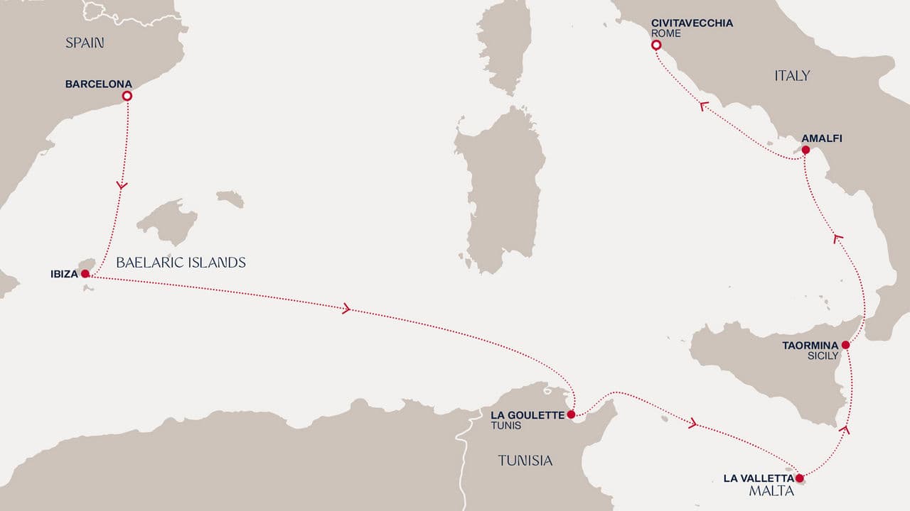 7 nights Mediterranean cruise on EXPLORA I 
from 🇪🇸 Barcelona to 🇮🇹 Civitavecchia 
