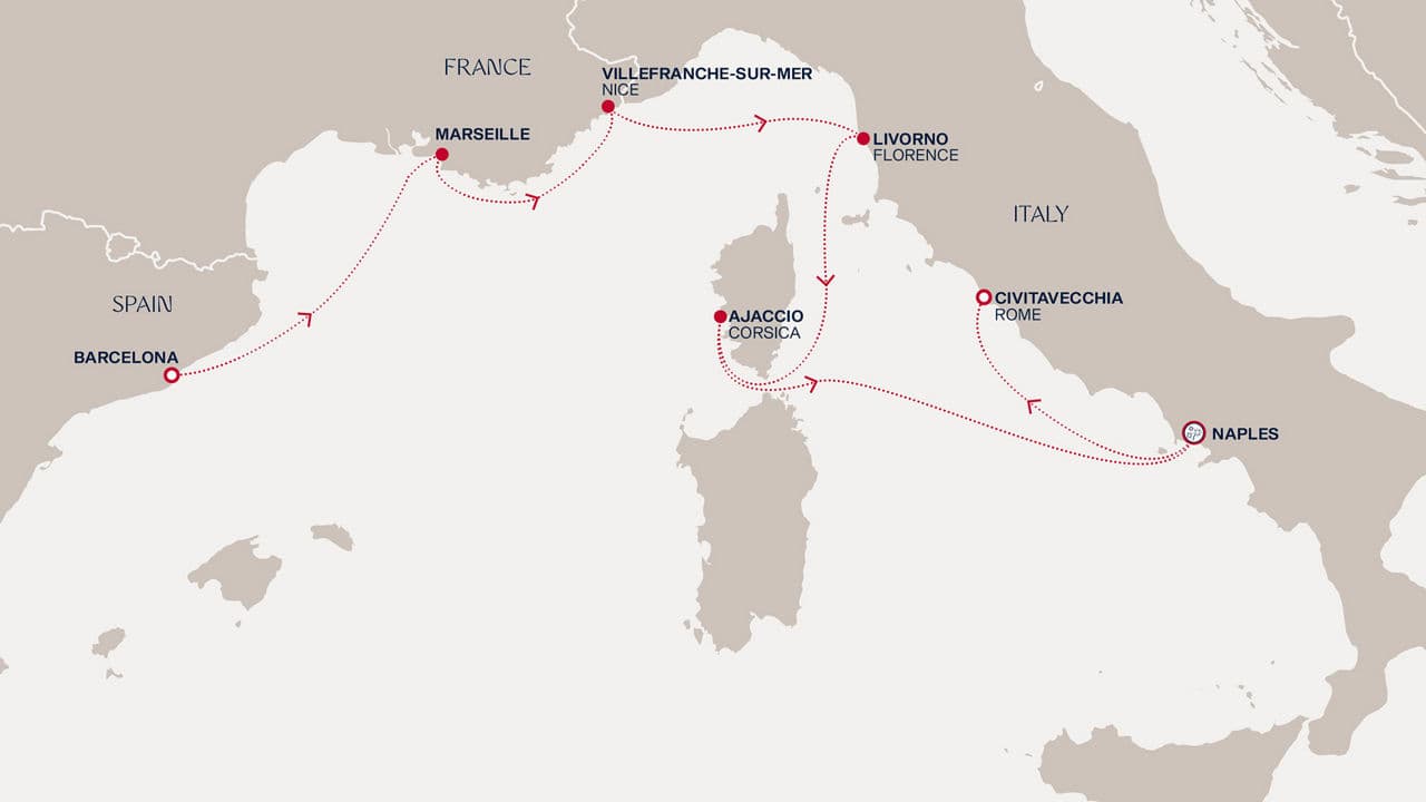 7 nights Mediterranean cruise on EXPLORA V 
from 🇪🇸 Barcelona to 🇮🇹 Civitavecchia 