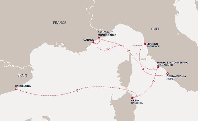 7 nights Mediterranean cruise on EXPLORA II 
from 🇪🇸 Barcelona to 🇮🇹 Civitavecchia 