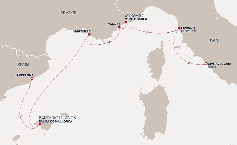 7 nights Mediterranean cruise on EXPLORA II 
from 🇪🇸 Barcelona to 🇮🇹 Civitavecchia 