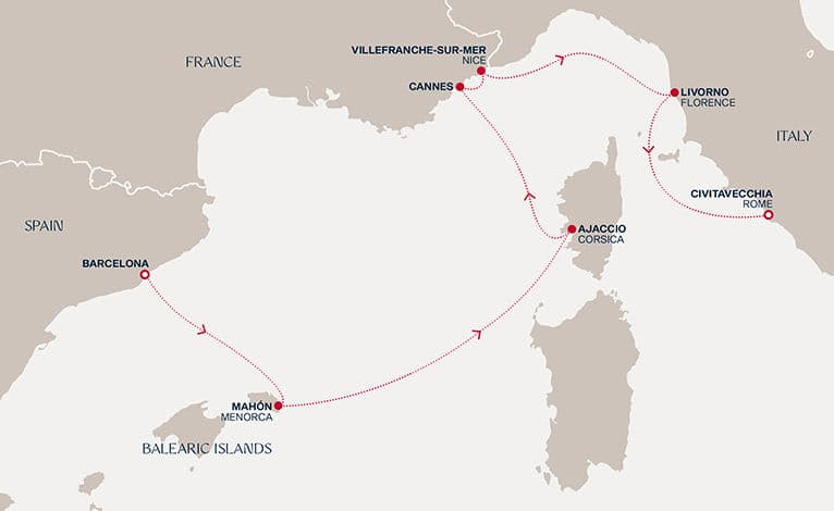 7 nights Mediterranean cruise on EXPLORA V 
from 🇪🇸 Barcelona to 🇮🇹 Civitavecchia 