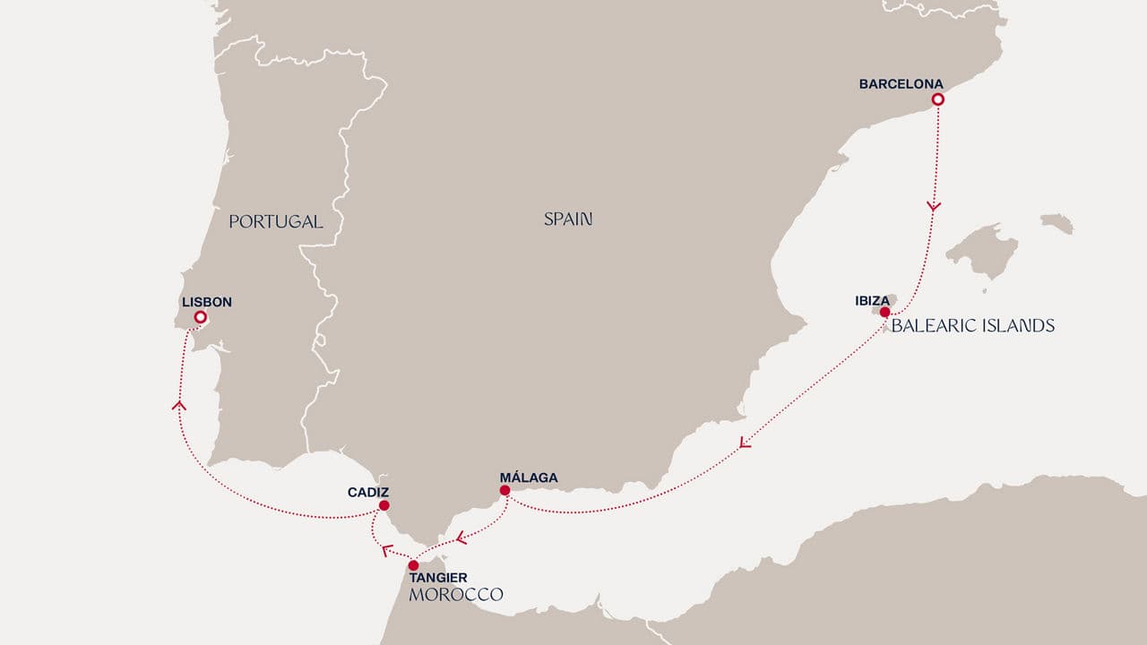 7 nights Mediterranean cruise on EXPLORA V 
from 🇪🇸 Barcelona to 🇵🇹 Lisbon 