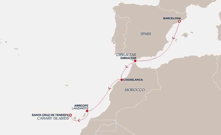 7 nights Mediterranean cruise on EXPLORA II 
from 🇪🇸 Barcelona to 🇪🇸 Santa Cruz de Tenerife 