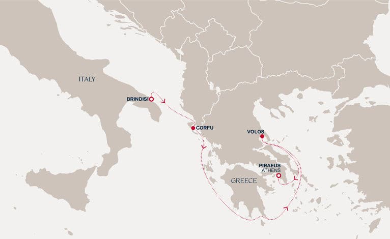 5 nights Mediterranean cruise on EXPLORA II 
from 🇮🇹 Brindisi to 🇬🇷 Piraeus 
