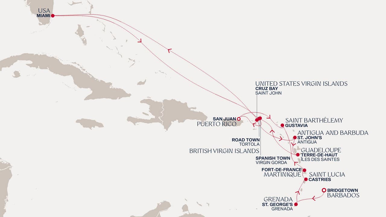 15 nights Caribbean cruise on EXPLORA III 
from 🇧🇧 Bridgetown to 🇵🇷 San Juan 