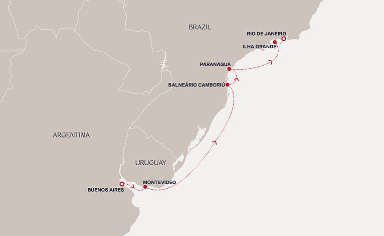 7 nights South American cruise on EXPLORA I 
from 🇦🇷 Buenos Aires to 🇧🇷 Rio de Janeiro 
