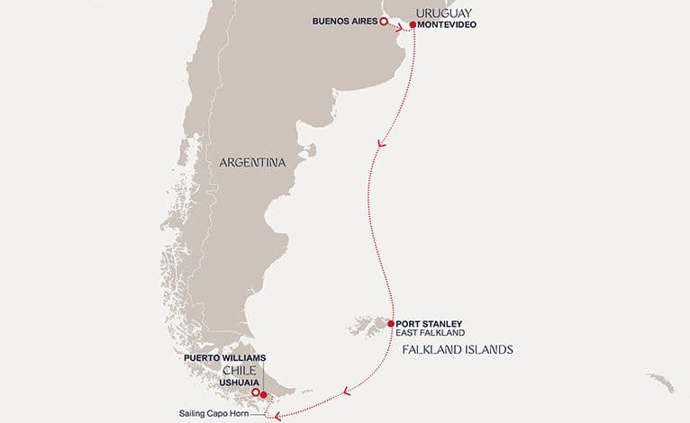 8 nights South American cruise on EXPLORA I 
from 🇦🇷 Buenos Aires to 🇦🇷 Ushuaia 