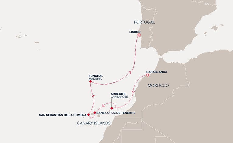 8 nights Mediterranean cruise on EXPLORA II 
from 🇲🇦 Casablanca to 🇵🇹 Lisbon 