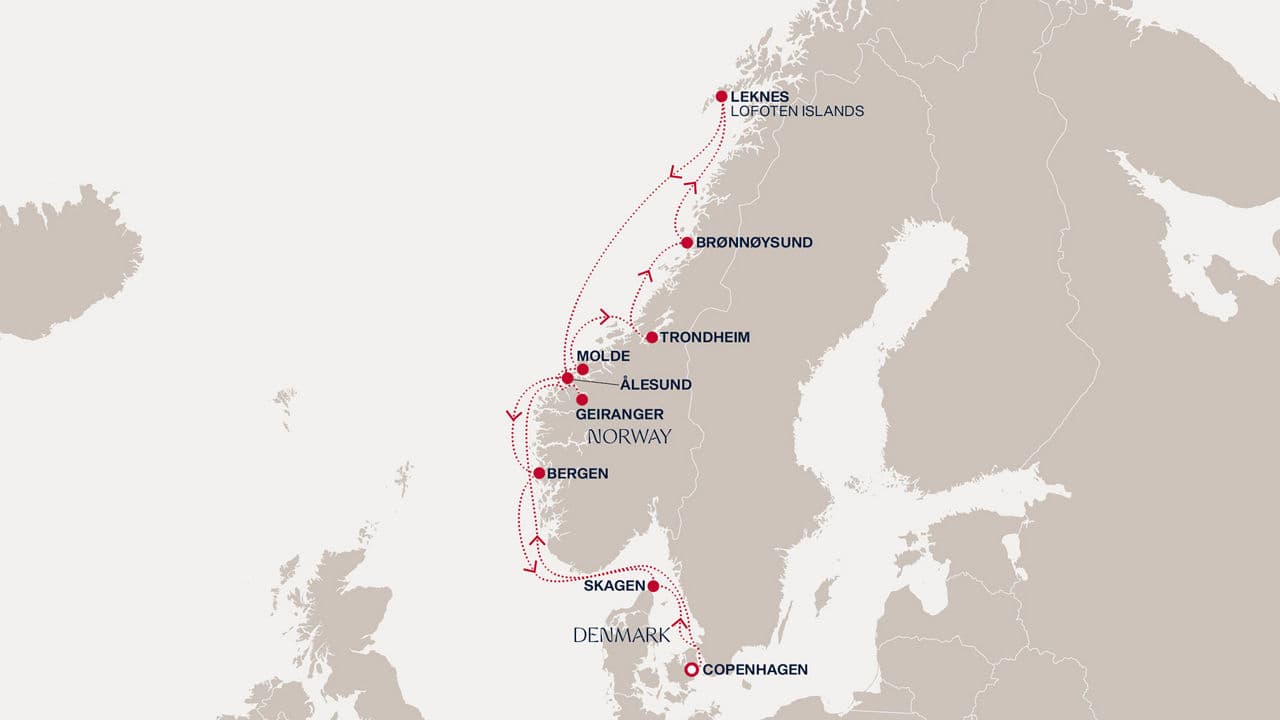 12 nights North European cruise on EXPLORA IV 
from 🇩🇰 Copenhagen 