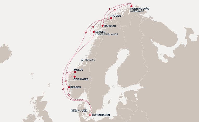 12 nights North European cruise on EXPLORA V 
from 🇩🇰 Copenhagen 