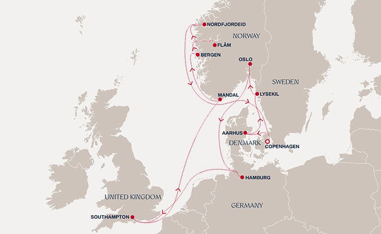 14 nights North European cruise on EXPLORA IV 
from 🇩🇰 Copenhagen 