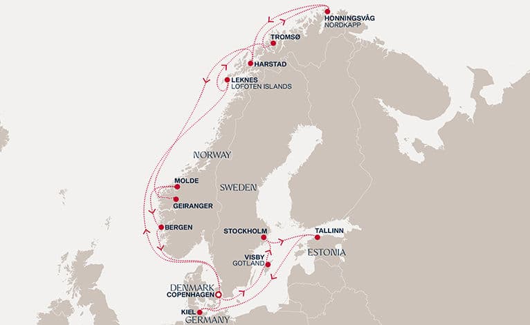 19 nights North European cruise on EXPLORA V 
from 🇩🇰 Copenhagen 