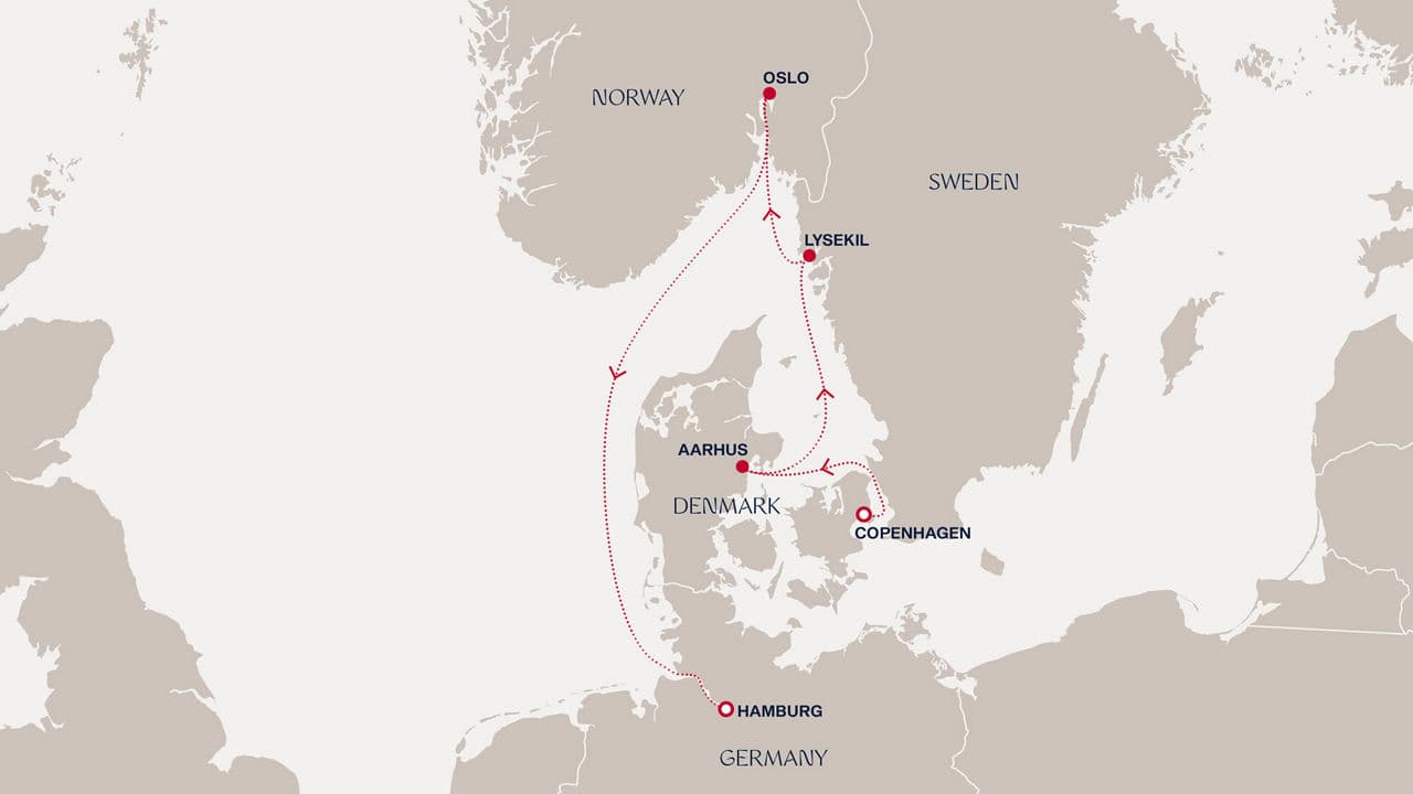 5 nights North European cruise on EXPLORA IV 
from 🇩🇰 Copenhagen to 🇩🇪 Hamburg 