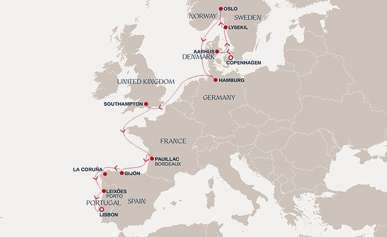 14 nights Transatlantic cruise on EXPLORA IV 
from 🇩🇰 Copenhagen to 🇵🇹 Lisbon 