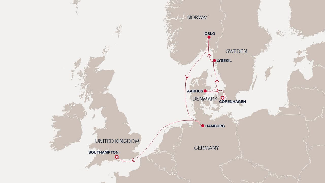 7 nights North European cruise on EXPLORA IV 
from 🇩🇰 Copenhagen to 🇬🇧 Southampton 