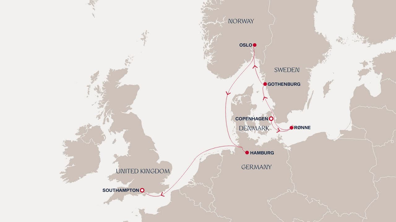 7 nights North European cruise on EXPLORA IV 
from 🇩🇰 Copenhagen to 🇬🇧 Southampton 