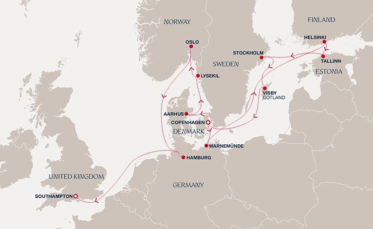 14 nights North European cruise on EXPLORA IV 
from 🇩🇰 Copenhagen to 🇬🇧 Southampton 