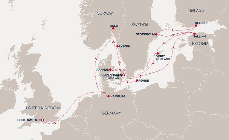 15 nights North European cruise on EXPLORA IV 
from 🇩🇰 Copenhagen to 🇬🇧 Southampton 