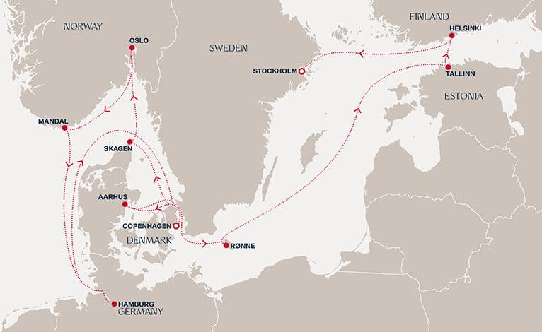 14 nights North European cruise on EXPLORA V 
from 🇩🇰 Copenhagen to 🇸🇪 Stockholm 