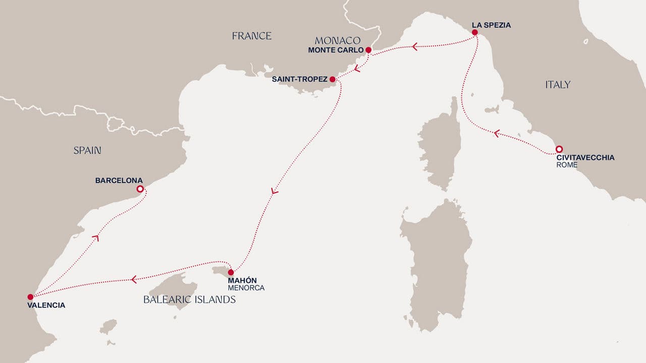 7 nights Mediterranean cruise on EXPLORA I 
from 🇮🇹 Civitavecchia to 🇪🇸 Barcelona 