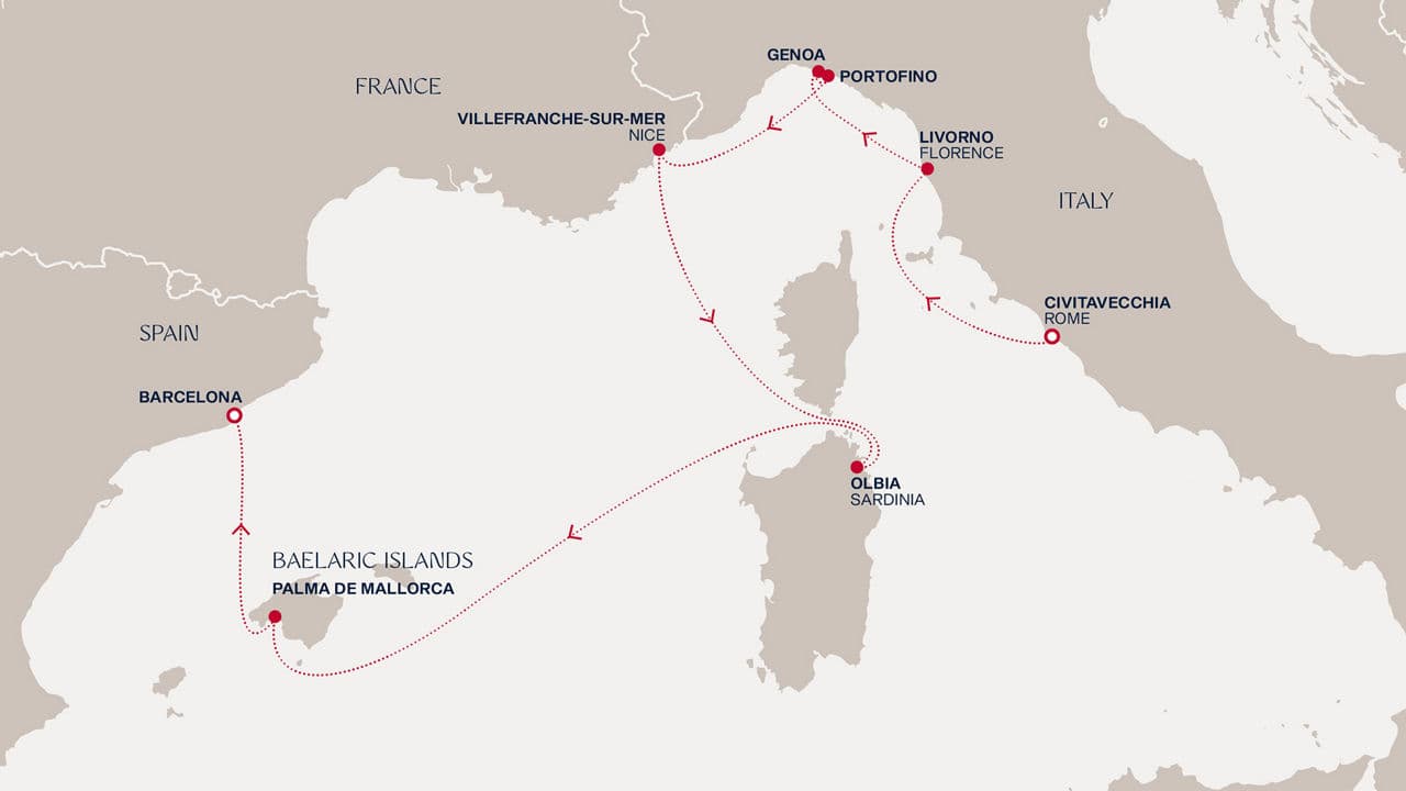 7 nights Mediterranean cruise on EXPLORA I 
from 🇮🇹 Civitavecchia to 🇪🇸 Barcelona 
