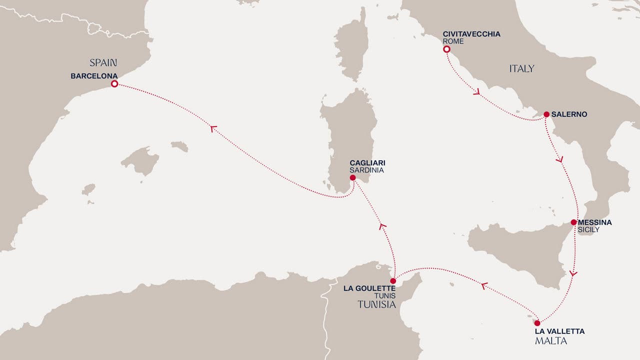 7 nights Mediterranean cruise on EXPLORA V 
from 🇮🇹 Civitavecchia to 🇪🇸 Barcelona 