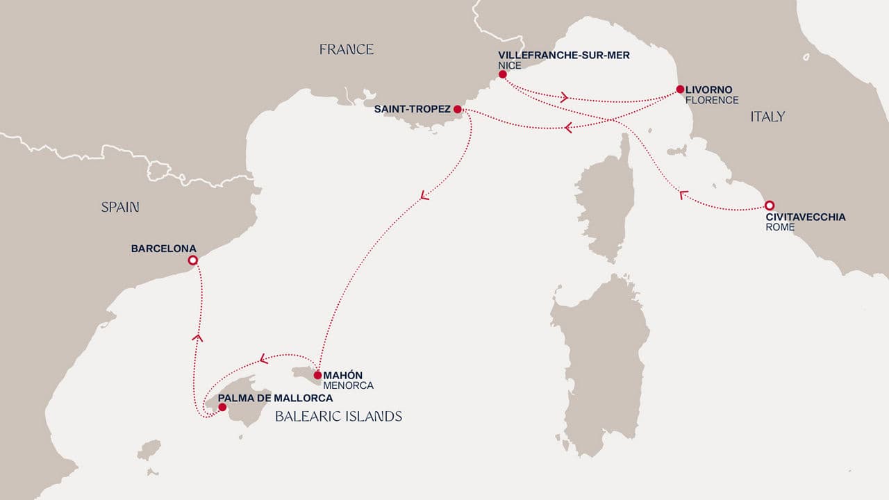 7 nights Mediterranean cruise on EXPLORA V 
from 🇮🇹 Civitavecchia to 🇪🇸 Barcelona 