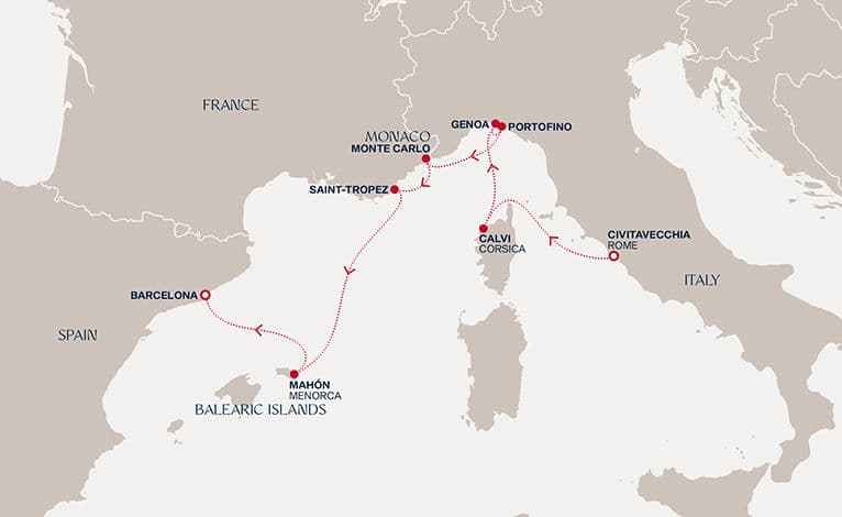7 nights Mediterranean cruise on EXPLORA II 
from 🇮🇹 Civitavecchia to 🇪🇸 Barcelona 