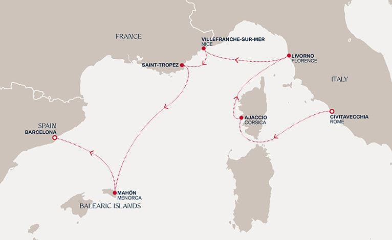 7 nights Mediterranean cruise on EXPLORA VI 
from 🇮🇹 Civitavecchia to 🇪🇸 Barcelona 