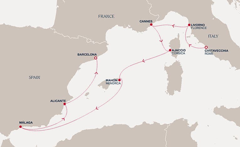 9 nights Mediterranean cruise on EXPLORA II 
from 🇮🇹 Civitavecchia to 🇪🇸 Barcelona 