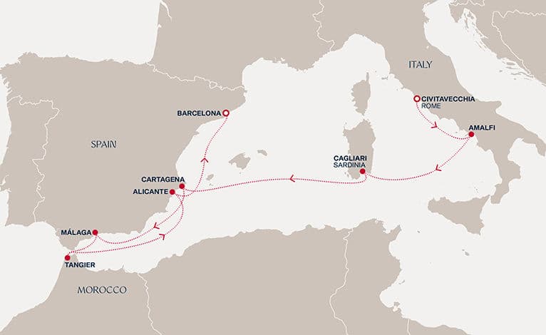 10 nights Mediterranean cruise on EXPLORA II 
from 🇮🇹 Civitavecchia to 🇪🇸 Barcelona 