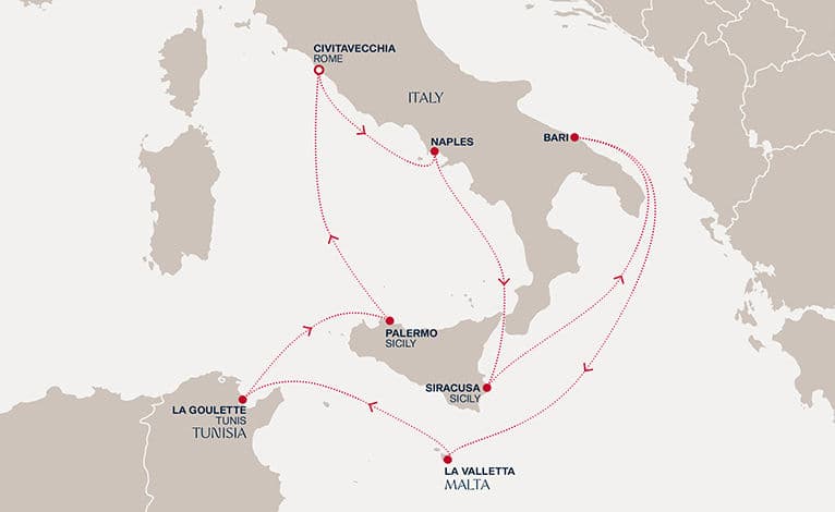10 nights Mediterranean cruise on EXPLORA II 
from 🇮🇹 Civitavecchia 
