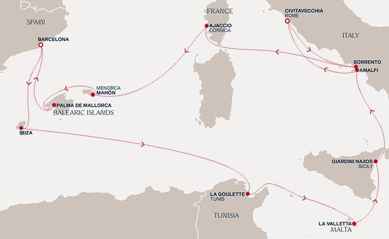 13 nights Mediterranean cruise on EXPLORA I 
from 🇮🇹 Civitavecchia 