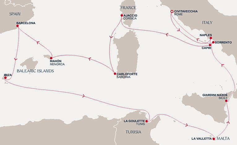 13 nights Mediterranean cruise on EXPLORA II 
from 🇮🇹 Civitavecchia 