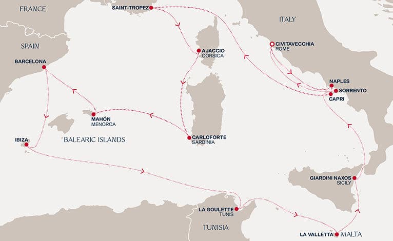 14 nights Mediterranean cruise on EXPLORA II 
from 🇮🇹 Civitavecchia 
