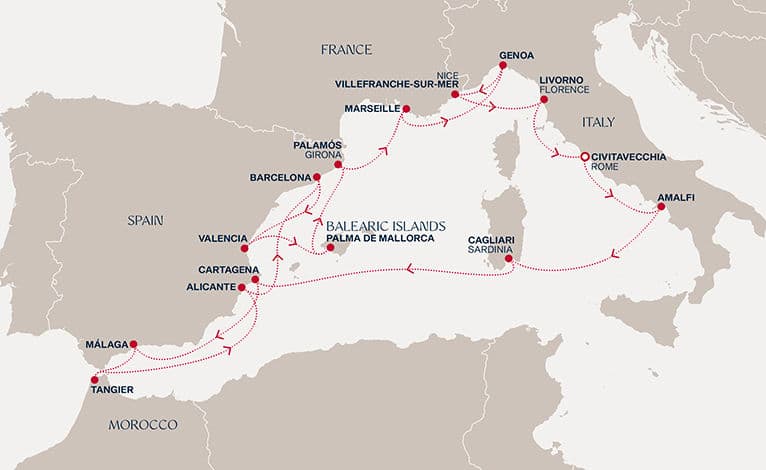 19 nights Mediterranean cruise on EXPLORA II 
from 🇮🇹 Civitavecchia 