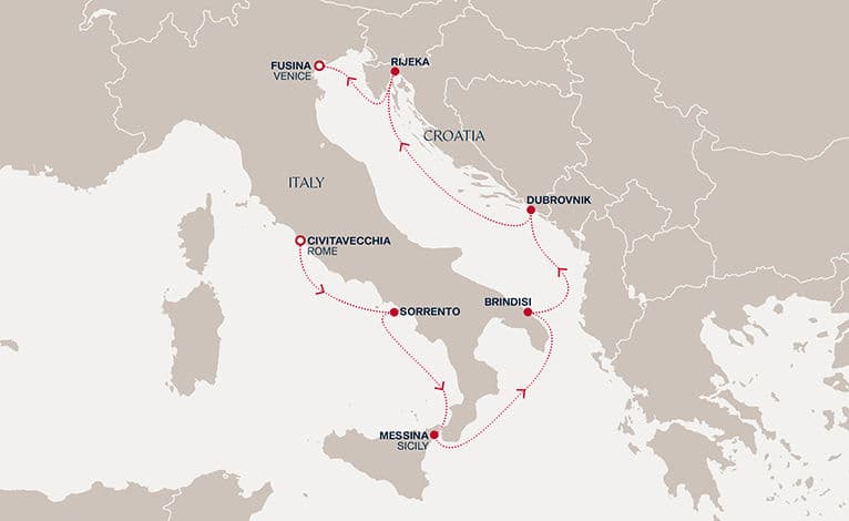 7 nights Mediterranean cruise on EXPLORA VI 
from 🇮🇹 Civitavecchia to 🇮🇹 Fusina 