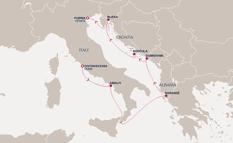 7 nights Mediterranean cruise on EXPLORA VI 
from 🇮🇹 Civitavecchia to 🇮🇹 Fusina 