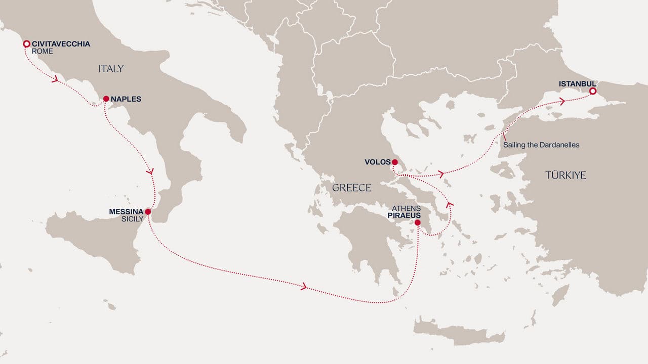 7 nights Mediterranean cruise on EXPLORA V 
from 🇮🇹 Civitavecchia to 🇹🇷 Istanbul 