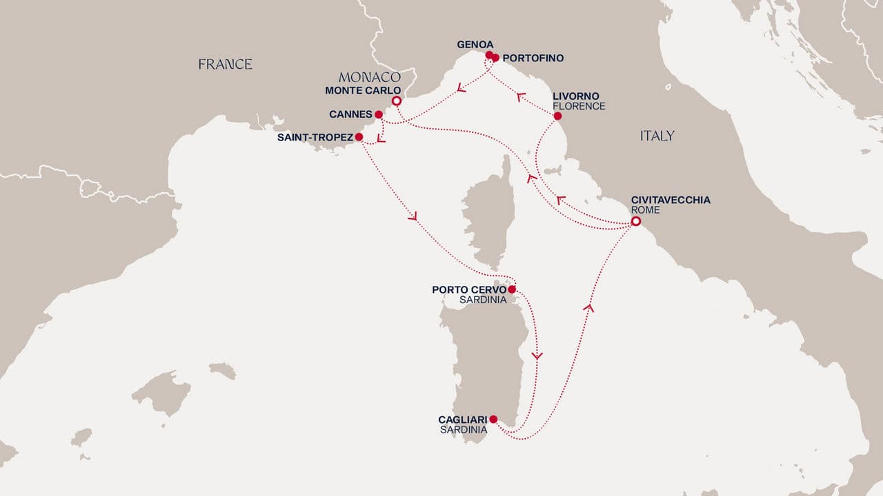 9 nights Mediterranean cruise on EXPLORA I 
from 🇮🇹 Civitavecchia to 🇲🇨 Monte Carlo 