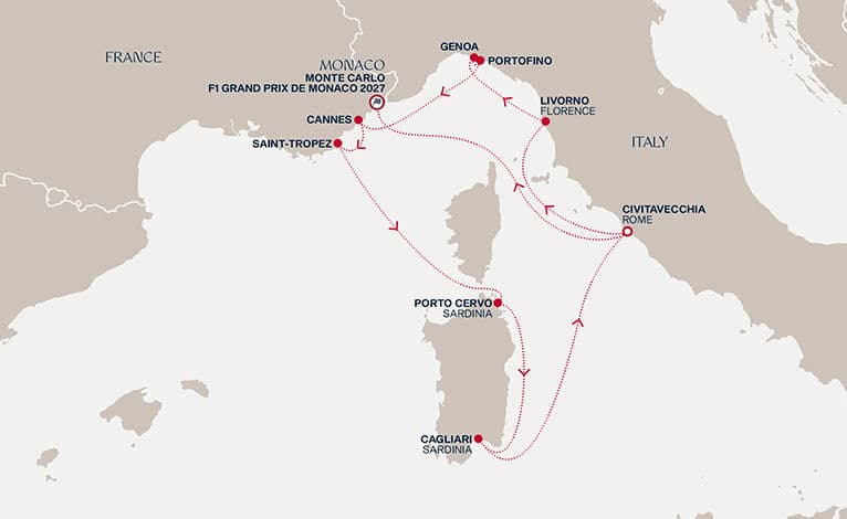 14 nights Mediterranean cruise on EXPLORA I 
from 🇮🇹 Civitavecchia to 🇲🇨 Monte Carlo 