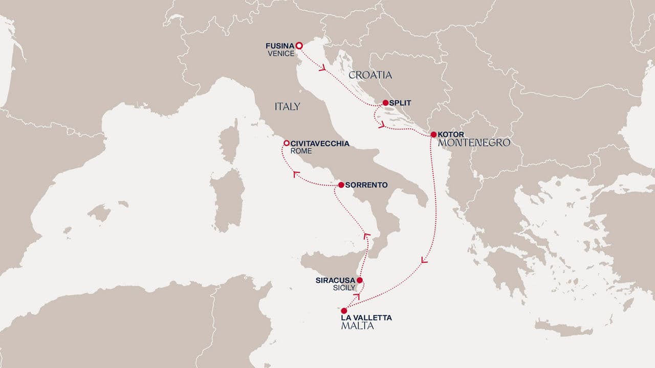 7 nights Mediterranean cruise on EXPLORA V 
from 🇮🇹 Fusina to 🇮🇹 Civitavecchia 