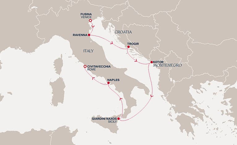 7 nights Mediterranean cruise on EXPLORA VI 
from 🇮🇹 Fusina to 🇮🇹 Civitavecchia 