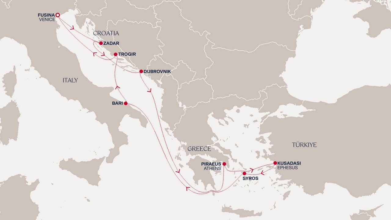 10 nights Mediterranean cruise on EXPLORA II 
from 🇮🇹 Fusina 