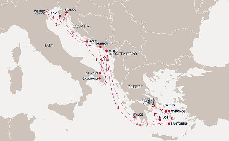 17 nights Mediterranean cruise on EXPLORA II 
from 🇮🇹 Fusina 